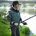 Ramede 4 Pcs Mosquito Net Hat & Arm Sleeve Safari Head Mesh Hat Sun Protection Arm Cover for Fishing Gardening Outdoor(Black) (Black)