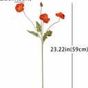 DUYONE Artificial Flowers 6 Stems Poppy Silk Bouquet,for Wedding, Home, Party Decoration,Table Centerpiece Arrangement(Dark Orange)