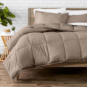 Bare Home Comforter Set - Oversized Queen Size - Ultra-Soft - Goose Down Alternative - Premium 1800 Series - All Season Warmth (Oversized Queen, Taupe)
