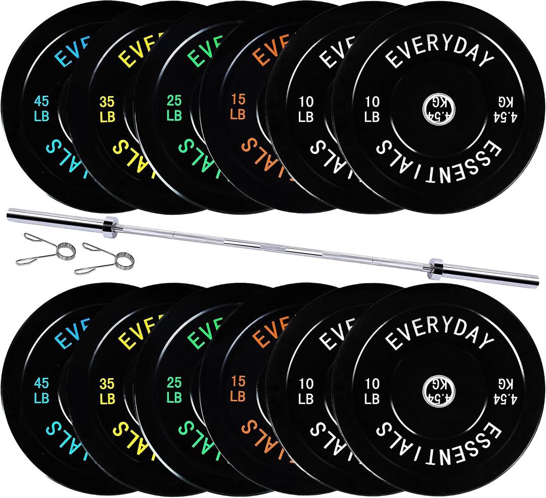Fitvids 2-Inch Olympic Bumper Plates, Perfect Weight Plates for Weightlifting and Strength Training