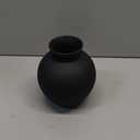 Ceramic Flower Vase Home Decor, 7.4 in Farmhouse Table Vases Retro Vintage Living Room Kitchen Bedroom Decoration Pottery Decorative Vases for Flowers House Shelf Office Desk Dining Entryway, Black