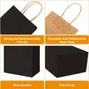 XPCARE 100Pcs Paper Gift Bags 5.25x3.25x8.25'', Small Paper Bags with Handles Bulk, Kraft Paper Bags for Birthday Party Favors, Shopping, Retail Black