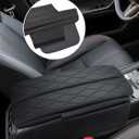 INTGET Center Console Cover for Mazda CX5 Accessories 2026/CX50 CX-50 2023 2024 2025 2026 Car Interior Leather Armrest Arm Rest Lid Cushion Pad Protector (2023+, Black Stitches with Pattern)