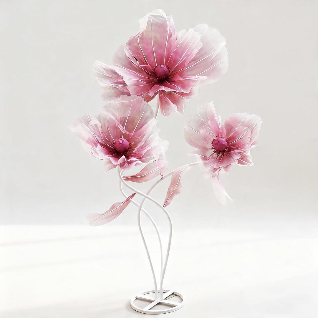 HAZHEYE Giant Flowers for Decoration with Stand, Floor Standing Artificial Flowers, Oversized Gradient Flower for Wedding Flower Decor, Commercial Display, Photo Studio & Home Decoration