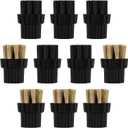Honeydak 10 Pcs M8 Steam Cleaner Brush Head Steamer Replacement Attachments for Hard Surface Nylon and Brass Brush Head Bulk Steam Cleaner Accessories Mop Parts