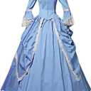 I-Youth Womens Lace Marie Antoinette Ball Gown Dress Victorian Costume Dresses (X-Small, 1sky Blue)