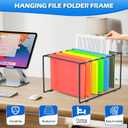 2 Sets Legal/Letter Size Hanging File Folder Frame,Fit Size Over 9.6H/16.16L File Cabinet Rail/Drawer/Inserts,Hanging File Holder,Desk Organizer for Accessories,Filing Box Anti-Scratch/Rusty