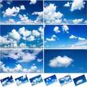 6 Pcs Fluorescent Light Covers for Ceiling Lights with 48 Magnets Decorative Magnetic Light Filters for Classroom Office Kitchen Decoration(Blue Sky)