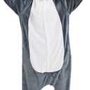 LATH.PIN Panda Onesie Pajamas for Women Men Unisex Animal Cosplay Halloween Onesies Costumes Adult Lounge Wear Sleepsuit (Small, Wolf)