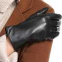 Winter Leather Gloves for Women, Cashmere Lined Touchscreen Gloves for Texting, Premium Soft Sheepskin Warm Glove