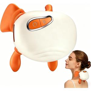 Bionic Heated Massager, Portable Shiatsu Neck and Back Massager, Electric Deep Tissue 5D Kneading Massage, Simulated Human Hand Design for Pain Relief and Muscle Relax (Orange) (Py-070 Orange)