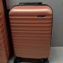 Amazon Basics 2-Piece Hardshell Suitcases Set (21", 30"), Expandable Travel Luggage with Scratch-Resistant Surface, Four Multi-directional Wheels, Telescopic Handle, Rose Gold