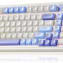 AULA 99 Key Keyboard, Tri-Mode Bluetooth/2.4GHz/USB-C Cute Creamy Gaming Keyboard with Number Pad RGB Backlit, Media Knob Custom Mechanical Feel Computer Keyboards for MAC Xbox PC Gamer - Purple
