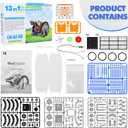 Bottleboom STEM 13-in-1 Education Solar Power Robots Toys for Boys Age 8-12, Educational Toy Science Kits for Kids Experiment Robotics Set Birthday Gifts for 8 9 10 11 12 Years Old (Blue Gray)