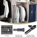 Blulu 2 Pcs Sliding Tie Rack Hanger for Closet, 25 Tie Pull Out Wall Mount Extending Sturdy Metal Belt Organizer Holder for Men Belt Storage, 13.8'' x 1.7'', Black