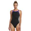 TYR Womens Hexa Diamond fit Swimsuit, Black/Blue, 40, 1X