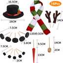 Snowman Decorating Kit, 16Pcs Christmas Snowman Decorating Making Kit Outdoor Fun Christmas Winter Holiday Party Decoration Gift, Xmas Holiday Winter Party snow man kit Outdoor Fun Supplies for Kids