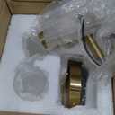 Gold Knurled Texture Wall Sconce Clear Glass Shade Modern Bathroom Vanity Light Fixtures 2-Lights Mid Century Wall Light for Mirror Living Room Hallway E26 T10 Bulbs(Excluded)