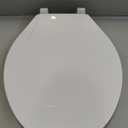 Mayfair Linden Slow Close Toilet Seat, Non Slip Heavy Duty Wood, Easy Install, Elongated, White