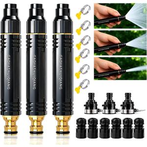 3PCS High Pressure Hose Nozzle, 2026 New Garden Hose Nozzle, Washer Gun with 3 Spray Patterns, Power Washer Nozzle Attachment for Car & Patio Cleaning