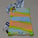 DETUOSI Okaysea 10.1 inch Silicone Tablet Case with Stylus Pen & Shoulder Strap, Moderness 10.1" Case, Soft Portable Protective Cover for QunyiCO 10.1, Azeyou Tab 6 10 inch, Orange Pink & Blue