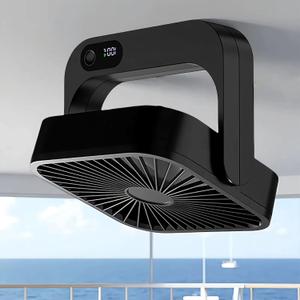 Magnetic Cruise Ship Approved Fan, 5000mAh Battery Operated Portable Fan with 5 Speeds, Magnetically Sticks on Cabin Ceilings and Walls, Cruise Essentials 2026 - Black