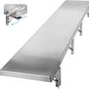 Folding Concession Stand Shelf 18" x 72" Spliced Style for Kitchen | Stainless Steel Drop Down Serving Food Shelf, Easy to Clean & Space-Saving Concession Shelves for Garage, Food Cart