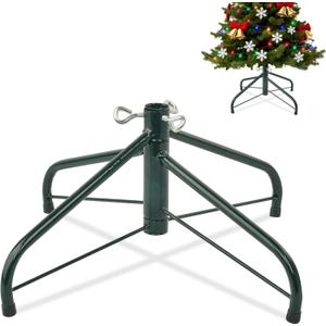 ELFJOY Christmas Tree Stand for 3-6 Ft Artificial Trees 17 Inch Metal Stand Base with Folding Design Fits up to 0.8" Pole (Green)