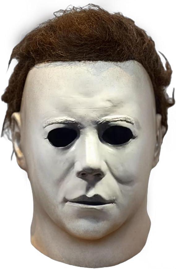 MILRCH Michael Myers mask 1978 Halloween Movie Latex mask, Realistic Horror mask Scary Cosplay mask. (White)