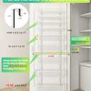 White 9-Tier Over The Door Pantry Organizer, Pantry Organization and Storage, Deep Baskets Hanging Heavy-Duty Metal, Wall Spice Rack Seasoning Shelves for Home & Kitchen, Laundry Room Bathroom