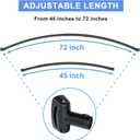 Tlooe Curved Shower Curtain Rod, 45-72 inches Adjustable Arched Shower Curtain Curved Rods, Rustproof Round Never Fall Design for Bathroom, Black, Need to Drill