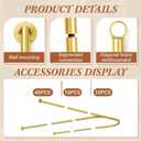 Zonon Gold U Shaped Room Divider Curtain Rod 90.55" x 47.24" Rod with Ceiling Support Curtain Track, Privacy Divider, for Beauty Salon, Fitting Room, Hospital, Hotel (No Curtains)