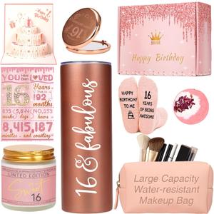 16th Birthday Gifts for Girls, Sweet 16 Birthday Gift Ideas, 9 Pieces Unique 16 year old girl birthday gift for Her, Daughter, Niece, Granddaughter, Birthday Gifts for Teen Girls
