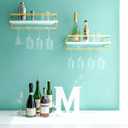 Mkono Wall Mounted Wine Rack Set of 2 White Wood Wine Bottle Glass Holder Floating Shelves with Stemware Hanger Modern Plants Photos Wine Display Storage Holder for Kitchen Dining Room Bar, 17 Inch