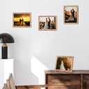 iRahmen 8.5x11 Picture Frame Set of 4, High Definition Real Glass Rustic Brown Frame, Wood Photo Frames 8.5 by 11 Diploma Document for Wall Hanging and Tabletop Display