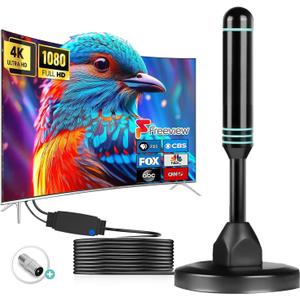 TV Antenna Indoor Antenna for Smart TV for Long Range Reception and All Smart TVs HD Digital Antenna with Amplifier Signal Booster for Local Channels Supports 4K 1080p-16.4ft(Blue)