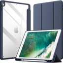 JETech Case for iPad Pro 10.5-Inch and iPad Air 3 (10.5-Inch 2019, 3rd Generation) with Pencil Holder, Clear Transparent Back Shell Slim Stand Shockproof Tablet Cover (Navy)