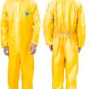 Medtecs Hazmat Suits - 6 Sizes Options - Disposable Coveralls Suit, Medical Protective Coverall PPE Hazmat Suits (Large, With Seal Tape (Type 4))