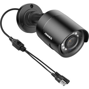ANNKE 1080p Security Camera 4-in-1 CCTV Bullet Wired Cam, AHD/TVI/CVI/CVBS, Analog Surveillance Video Add-On Black Camera for Outdoor Use, 100ft Clear Night Vision (Power Adapter Not Included) - E200
