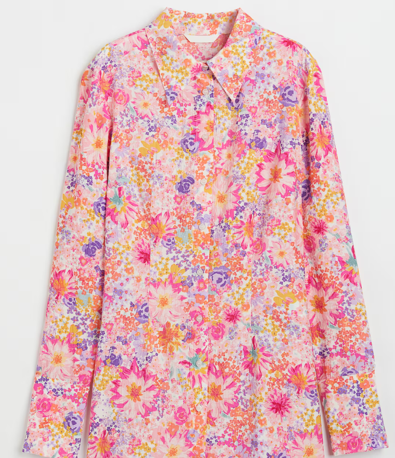 Women's Casual V Neck Floral Print Smocked Short Sleeve Chiffon Blouses Bohemian Top Shirts 3X