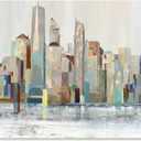 7Fisionart Modern New York Cityscape Wall Art Abstract NYC Skyline Canvas 36x24 Inch