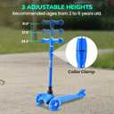 Hurtle Mini Kickboard 3 Wheel Scooter for Kids Ages 2-5 – Lean-to-Steer Toddler Scooter with Light-Up LED Wheels, Adjustable Height & Rear Foot Brake for Boys & Girls, Anti-Slip, Indoor/Outdoor