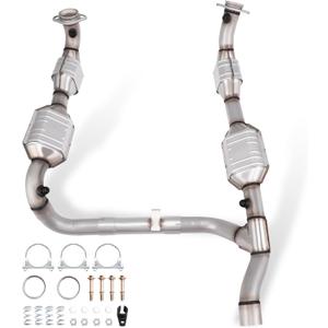 Catalytic Converter Kit Compatible with F-150 1999-2003 5.4L, F-250 F250 1999 5.4L (Dual Conv. System)4WD, Transmission code 4R70W, Reference OE: 30476 30477 645467 EPA Compliant