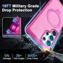 CHAOFEnG Magnetic Compatible with Samsung Galaxy S25 Ultra Case with Stand [Military Grade Drop][Compatible with Magnet] Ring Holder Translucent Slim Hard Back Soft Edge, Rose Red