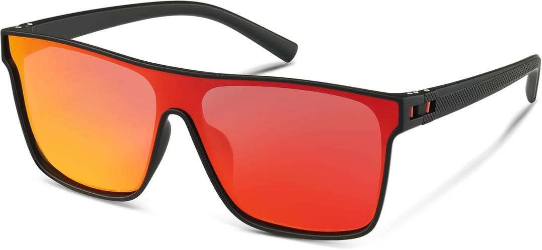 2 x Polarized Sunglasses for Men, Square Overized Fashion Sun Glasses Big Flat Rimless Glasses Shades UV Protection