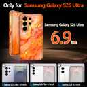 Casetego for Galaxy S26 Ultra Case,Compatible with MagSafe,[Military Grade Drop Test] Full Body Protection Slim Shockproof Rugged Marble Women Case for Samsung Galaxy S26 Ultra 5G 6.9 inch,Orange