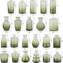RUCKACE Bud Vases in Bulk 22 Green Glass Small Vases Flower Vase Bulk for Centerpiece Table Wedding Decorations Home Decor Party(Gradient Green 22 Pack)