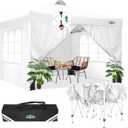 COBIZI Canopy Tent 10x10 Pop Up Outdoor Canopies with 4 Sidewalls Waterproof Commercial Instant Gazebo Tents for Party Patio Backyard with 4 Sandbags, 4 Stakes & 8 Ropes, White