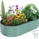 AmazStove Galvanized Raised Garden Bed, 4x2x1 FT Thickening Planter Boxes Outdoor, Raised Beds for Gardening, Easy Assembly Large Garden Bed for Vegetables, Fruits, Flowers (1-Pack)