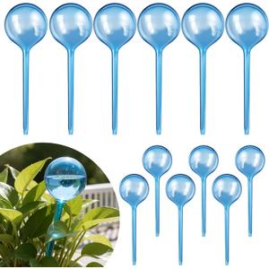Soilagua 12-Pack Plastic Plant Watering Globes, Premium PVC Shatter-Resistant Plant Waterer, Self Watering Planter Insert with Tapered Opening, Automatic Watering Spikes for Daily & Vacation